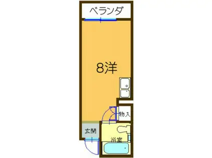 セルシオI(ワンルーム/4階)の間取り写真