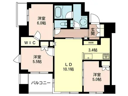 ミッドレジデンス文京(3LDK/5階)の間取り写真