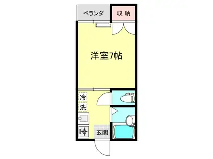 ヴィラKAGA(1K/1階)の間取り写真