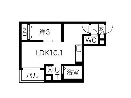 JACK KANSEIIV(1LDK/1階)の間取り写真