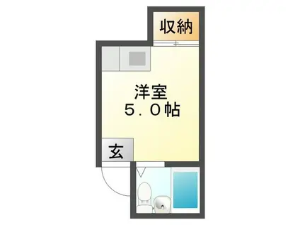 旭コーポ(ワンルーム/2階)の間取り写真