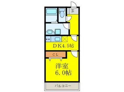 BR千歳町(1DK/3階)の間取り写真