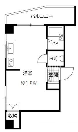 松村ビル(ワンルーム/2階)の間取り写真