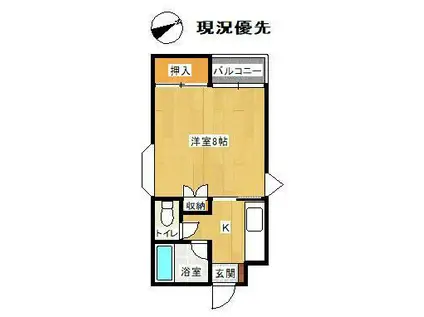 アーバンコアII(1K/1階)の間取り写真