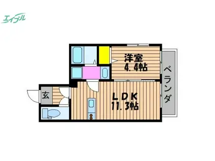 グランメゾンK・S(1LDK/2階)の間取り写真