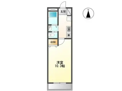 フォルテ21(1K/4階)の間取り写真