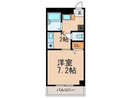 カールトンハウス(1K/3階)の間取り写真