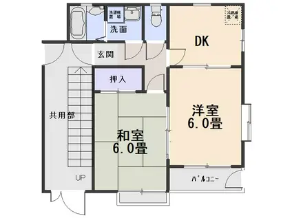 第7メゾンアカマB(2DK/2階)の間取り写真