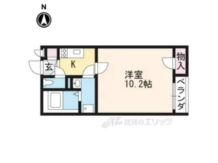 クレイノSAGA(1K/1階)の間取り写真