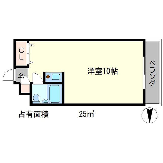 川端ハイツ(ワンルーム/5階)の間取り写真