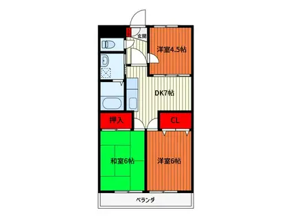 メゾンサイブ(3DK/2階)の間取り写真