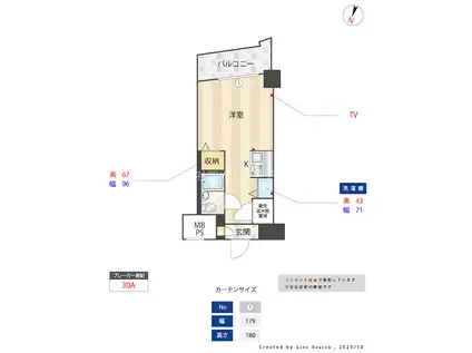 エヴェナール二子新地(ワンルーム/8階)の間取り写真