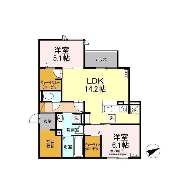 DS LIEN C(2LDK/1階)の間取り写真