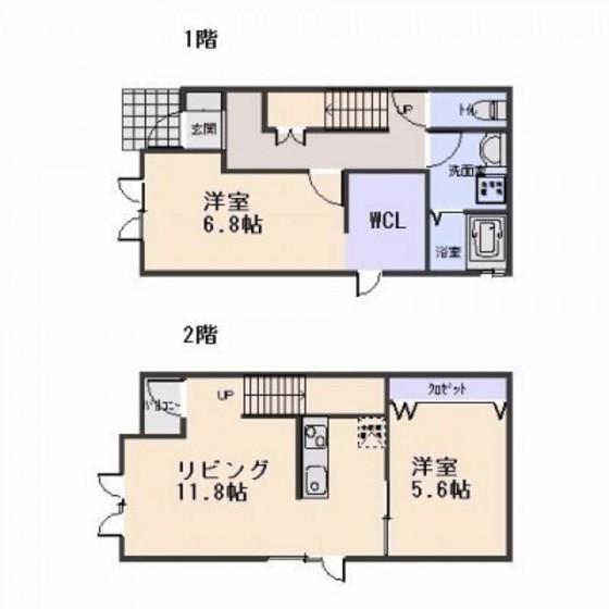 ラトゥール本町(2LDK/1階)の間取り写真
