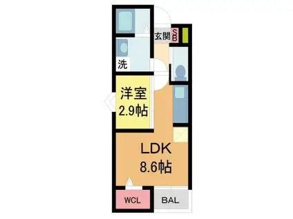 REGIES清荒神I(1LDK/2階)の間取り写真