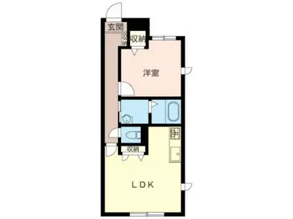 ルミエール大和(1LDK/1階)の間取り写真