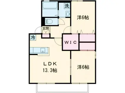 セジュールMINA F棟(3LDK/2階)の間取り写真