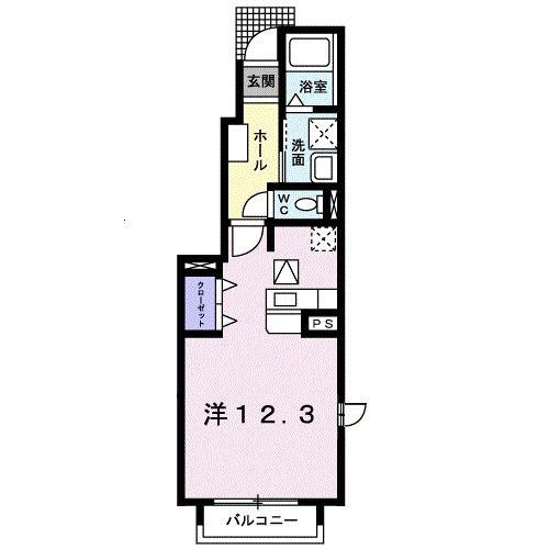 サンハイムF (ワンルーム/1階)の間取り写真