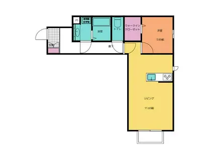 メゾン真砂(1LDK/2階)の間取り写真