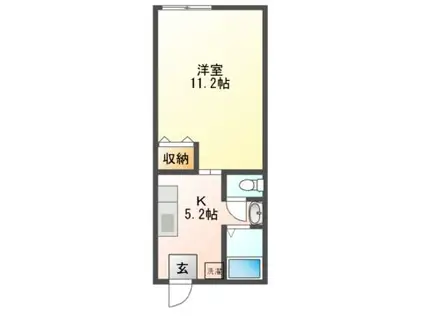 クレゼント・マム(1K/1階)の間取り写真