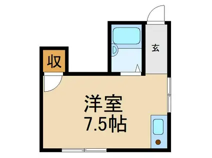 メゾン貞光II(ワンルーム/2階)の間取り写真