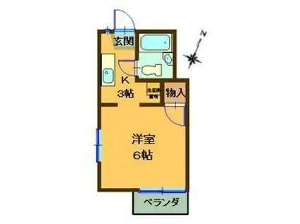 エステイトT・N(1K/2階)の間取り写真