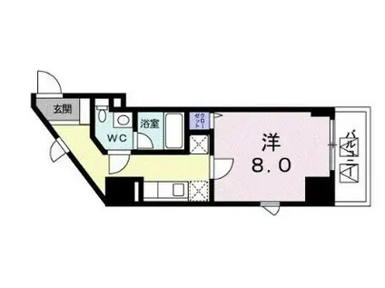 広尾ビューヒルズ(1K/5階)の間取り写真