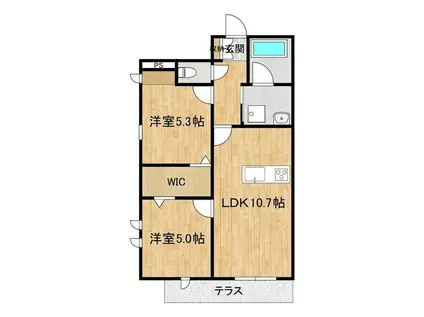 ALLURE JIMBA(2LDK/1階)の間取り写真