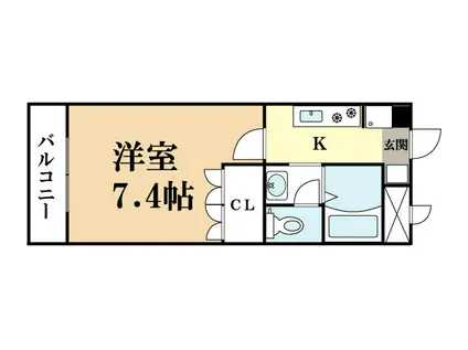 フロント木津(1K/5階)の間取り写真