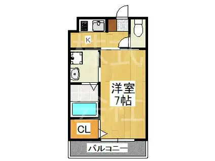 京都山科御陵アパート(1K/1階)の間取り写真