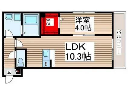 SPROUT流山(1LDK/2階)の間取り写真