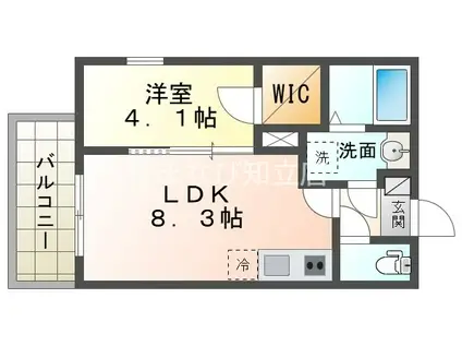 ジーメゾン知立エルペシア(1LDK/1階)の間取り写真