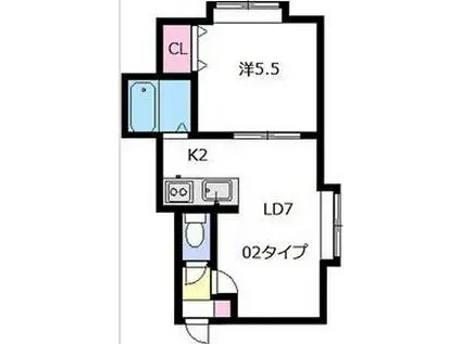 DOMECOURT(1LDK/3階)の間取り写真