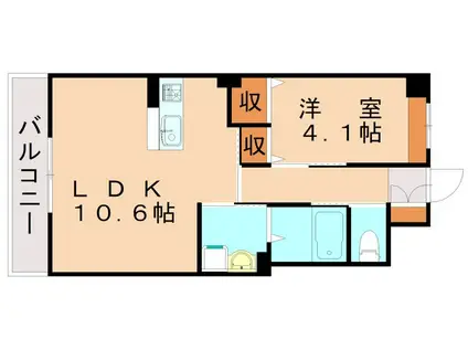 BLUE COSMO(1LDK/2階)の間取り写真