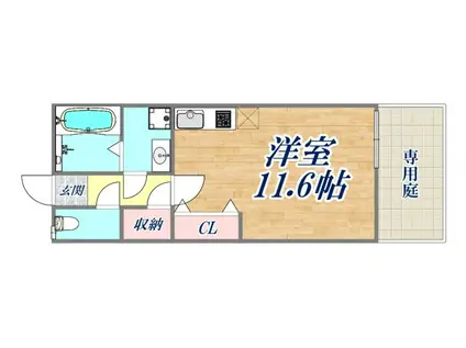 レバンス高取(ワンルーム/1階)の間取り写真