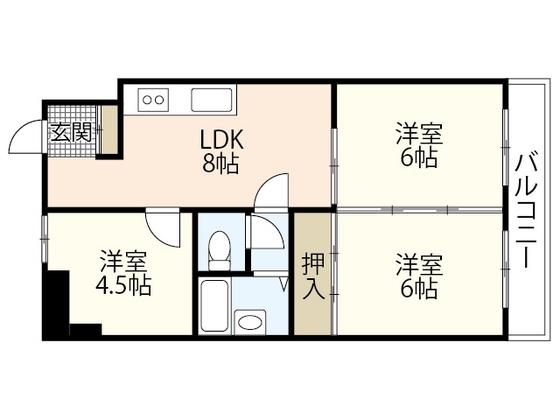 マサモト本社ビル(3LDK/4階)の間取り写真
