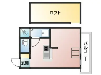 コイウエシールド(ワンルーム/2階)の間取り写真