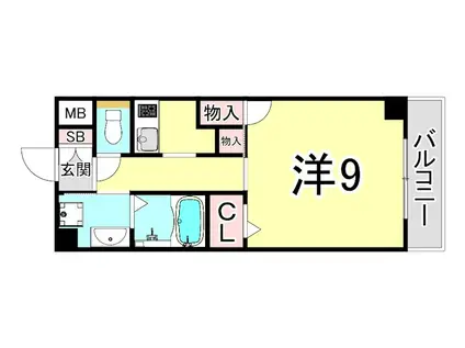 エトールX(1K/6階)の間取り写真