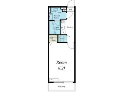 リブリ・クレールカルチェ(1K/1階)の間取り写真