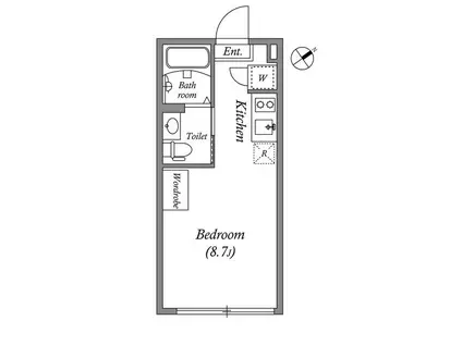ALERO市谷台町(1K/2階)の間取り写真