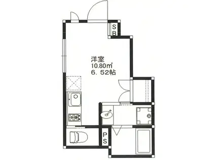 MEDIO上高田(ワンルーム/1階)の間取り写真