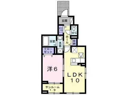 プレシャス エイト I(1LDK/1階)の間取り写真