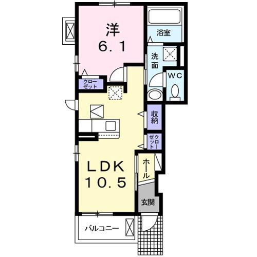 エスポワールK&L I(1LDK/1階)の間取り写真