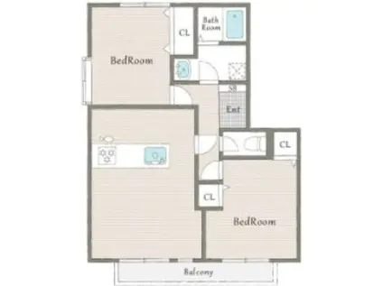 メナージュ(2LDK/1階)の間取り写真