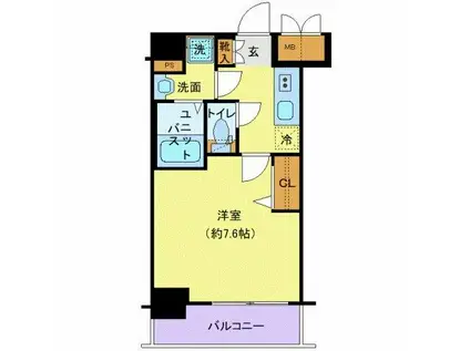 プレサンス新宿中落合メーディオ(1K/5階)の間取り写真