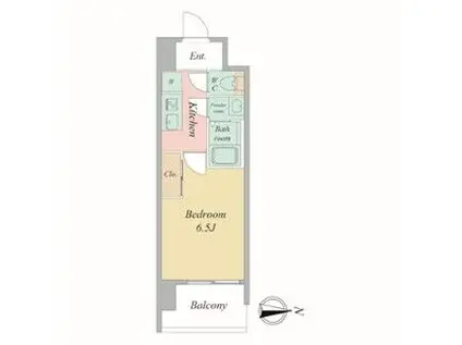 ブランシエスタ森ノ宮(1K/9階)の間取り写真