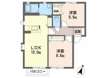 アネックスプラザII(2LDK/2階)の間取り写真