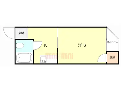 グランビルド新北野(1K/5階)の間取り写真