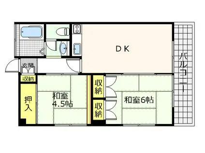 川名マンション(2DK/2階)の間取り写真