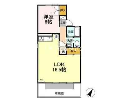 コーポきどこI(1LDK/1階)の間取り写真